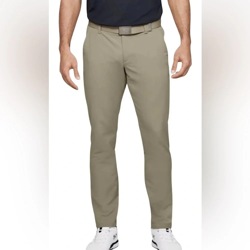 UNDER ARMOUR lot of 2 pairs men’s golf pants taper 30/32 UA sport dress khaki - Picture 1 of 7
